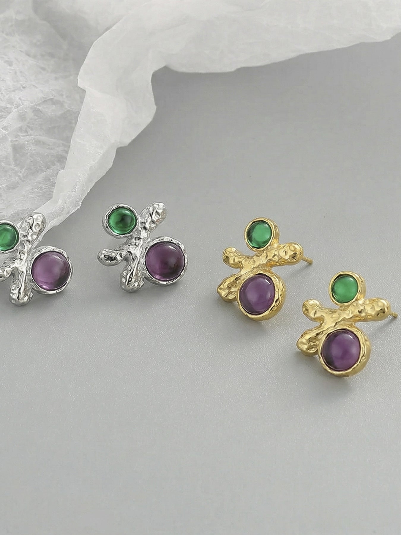 316L Stainless Steel Elegant Irregular Textured Branch Stud Earrings - Image 6