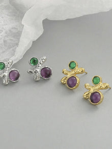 316L Stainless Steel Elegant Irregular Textured Branch Stud Earrings - Image 6