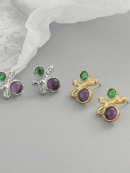 316L Stainless Steel Elegant Irregular Textured Branch Stud Earrings - Image 6