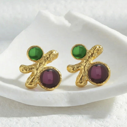 316L Stainless Steel Elegant Irregular Textured Branch Stud Earrings - Image 7