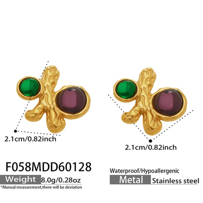 316L Stainless Steel Elegant Irregular Textured Branch Stud Earrings - Image 9