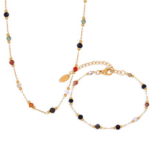 316L Stainless Steel Elegant Natural Handmade Beaded Necklace & Bracelet Set - Image 6