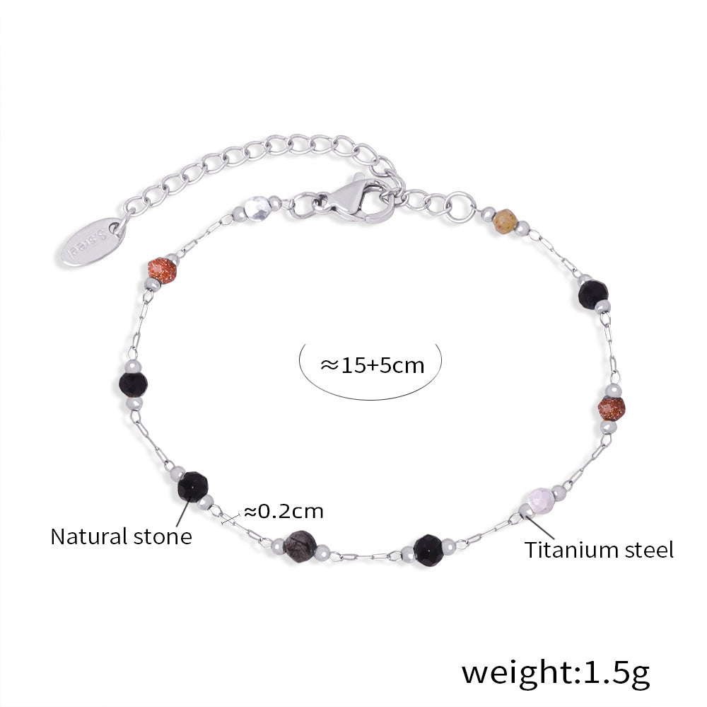 316L Stainless Steel Elegant Natural Handmade Beaded Necklace & Bracelet Set - Image 8
