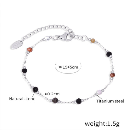 316L Stainless Steel Elegant Natural Handmade Beaded Necklace & Bracelet Set - Image 8