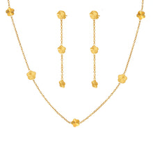 316L Stainless Steel Elegant Small Flower Tassel Necklace & Earrings Set - Image 11