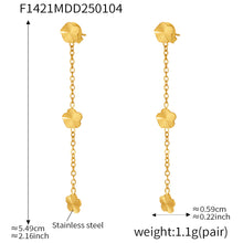 316L Stainless Steel Elegant Small Flower Tassel Necklace & Earrings Set - Image 5