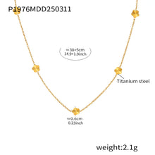 316L Stainless Steel Elegant Small Flower Tassel Necklace & Earrings Set - Image 7