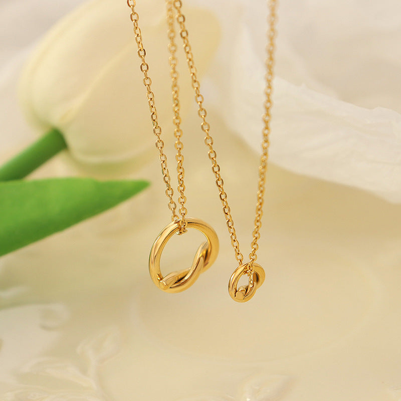 316L Stainless Steel Elegant Versatile Knotted Statement Necklace - Image 2