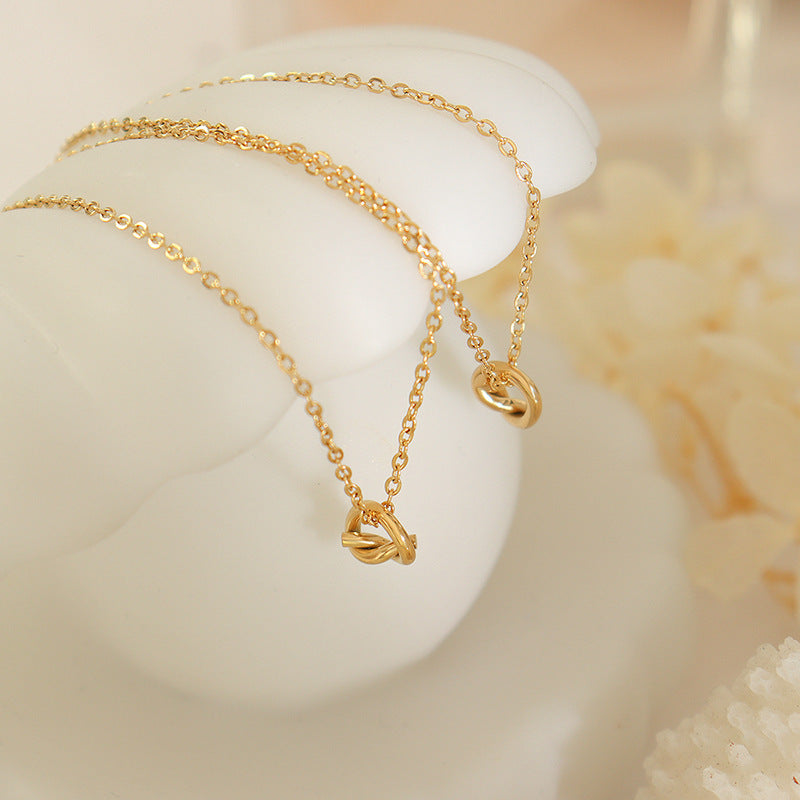 316L Stainless Steel Elegant Versatile Knotted Statement Necklace - Image 6