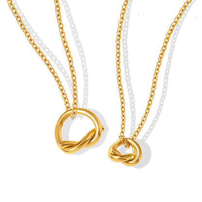 316L Stainless Steel Elegant Versatile Knotted Statement Necklace - Image 8