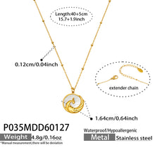 316L Stainless Steel Embossed Phoenix Mother-of-Pearl Clavicle Necklace - Image 4