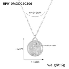 316L Stainless Steel Embossed Zodiac Medallion Necklace - Image 4