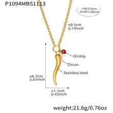 316L Stainless Steel Enamel Chili Pepper & Ladybug Pendant Necklace - Image 5