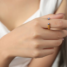 Stylish 316L stainless steel enamel color open ring in light blue