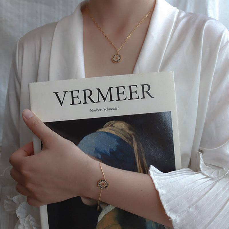 316L Stainless Steel Enamel Daisy Jewelry Collection - Image 7