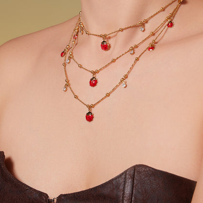 316L Stainless Steel Enamel Ladybug Zircon Charm Jewelry - Image 1