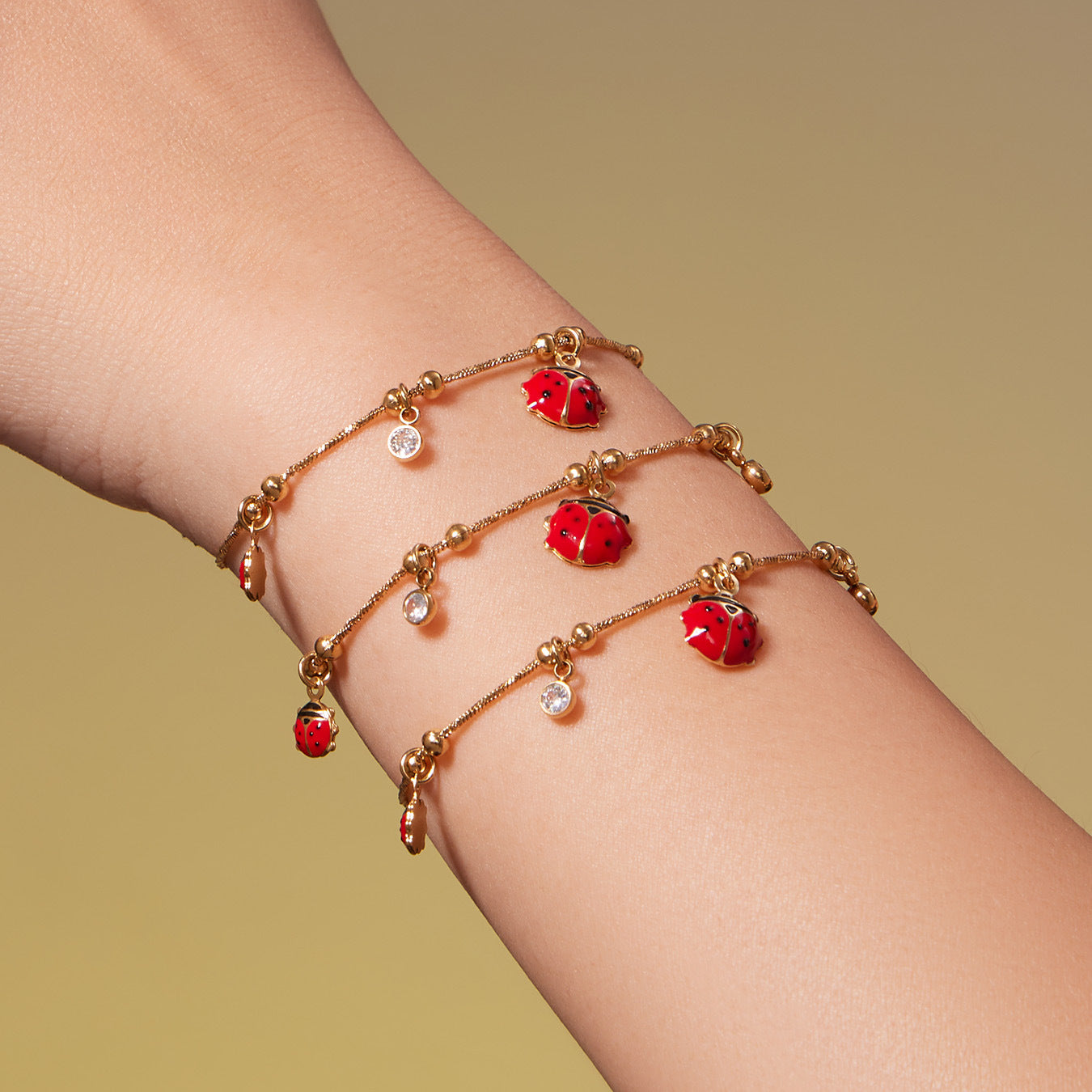 316L Stainless Steel Enamel Ladybug Zircon Charm Jewelry - Image 6