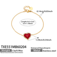 316L Stainless Steel Enamel Red Heart Zircon Dainty Collection - Image 17