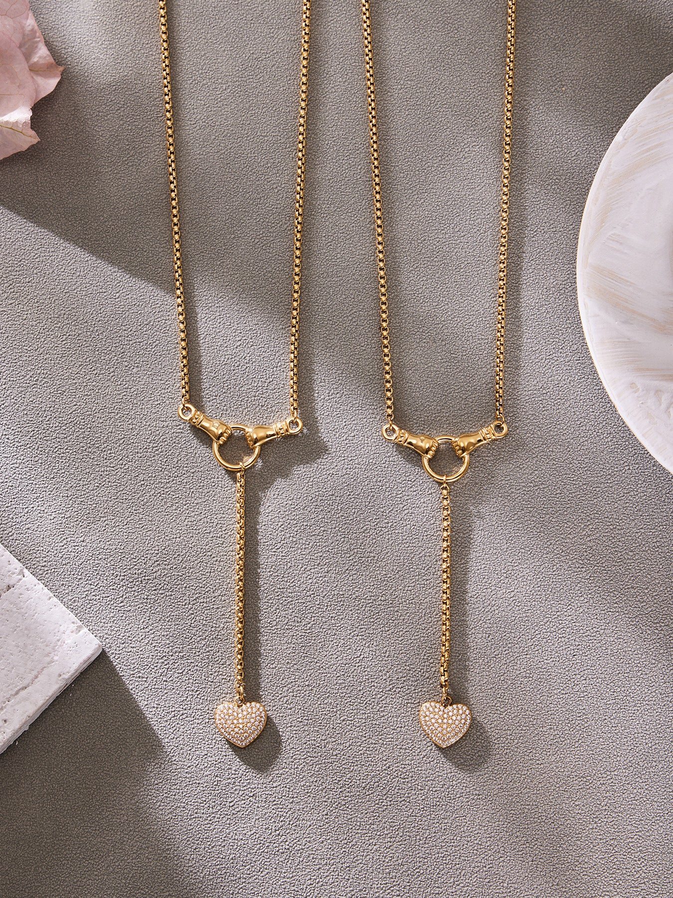 316L Stainless Steel Enamel Red Heart Zircon Dainty Collection - Image 3