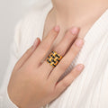 Gold‑Black Enamel / Size 6