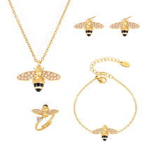 316L Stainless Steel Enamel Zircon Bee Charm Jewelry Collection - Image 7