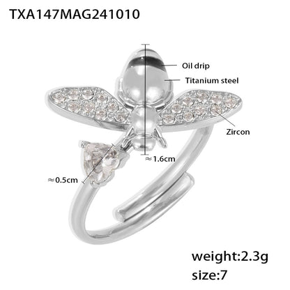 316L Stainless Steel Enamel Zircon Bee Charm Jewelry Collection - Image 9