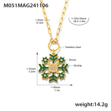 316L Stainless Steel Enamel Zircon Snowflake Pendant Necklace - Image 5