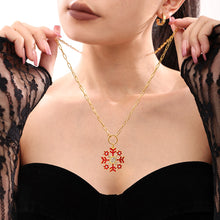 316L Stainless Steel Enamel Zircon Snowflake Pendant Necklace - Image 6