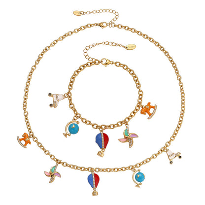 316L Stainless Steel Enamel Zircon Versatile Charm Collection - Image 11