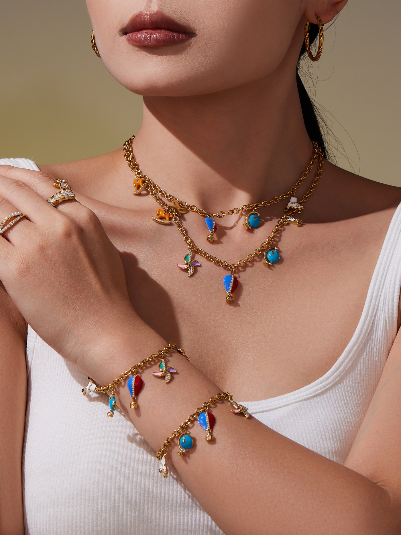 316L Stainless Steel Enamel Zircon Versatile Charm Collection - Image 2
