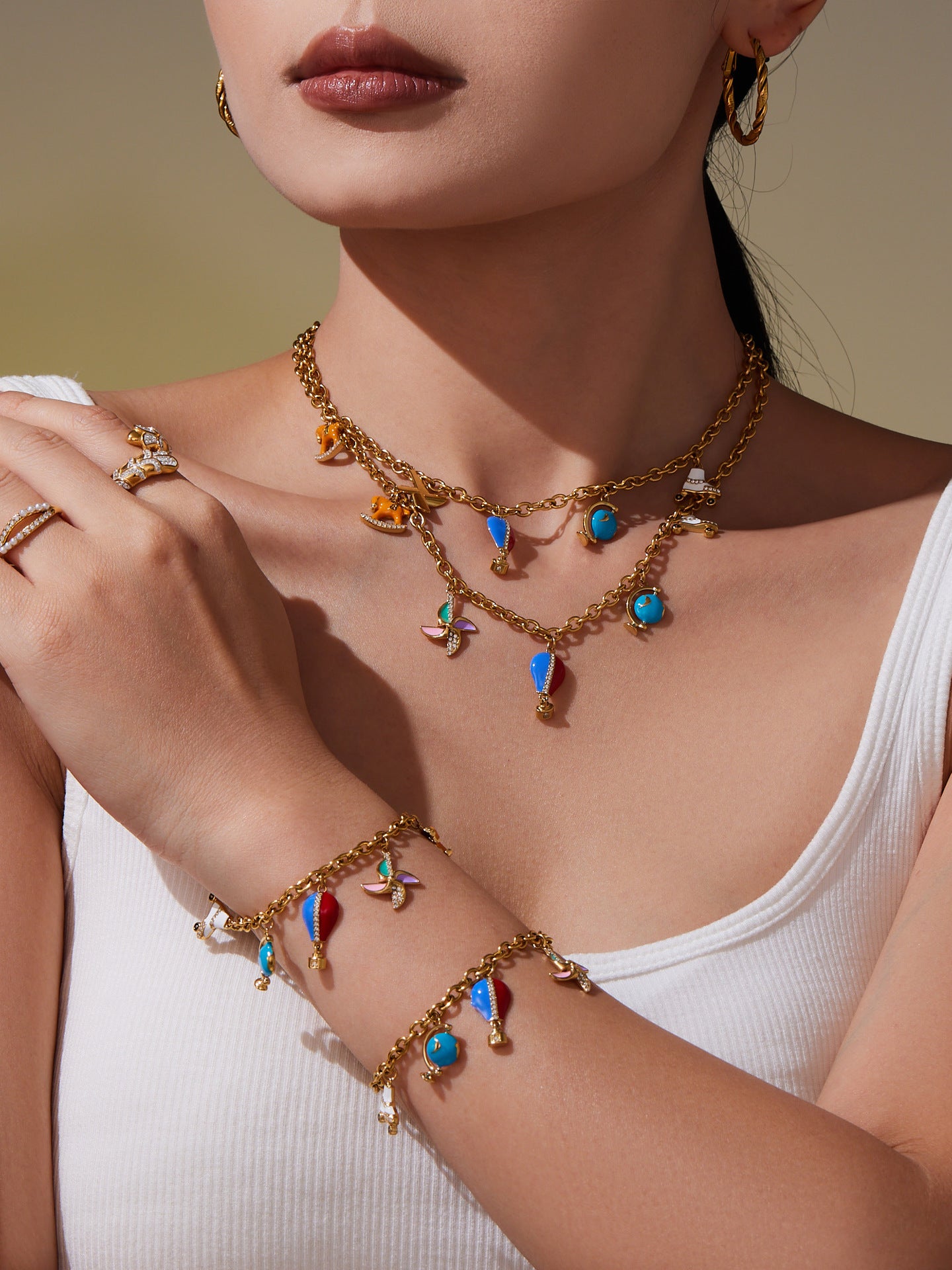 316L Stainless Steel Enamel Zircon Versatile Charm Collection - Image 2