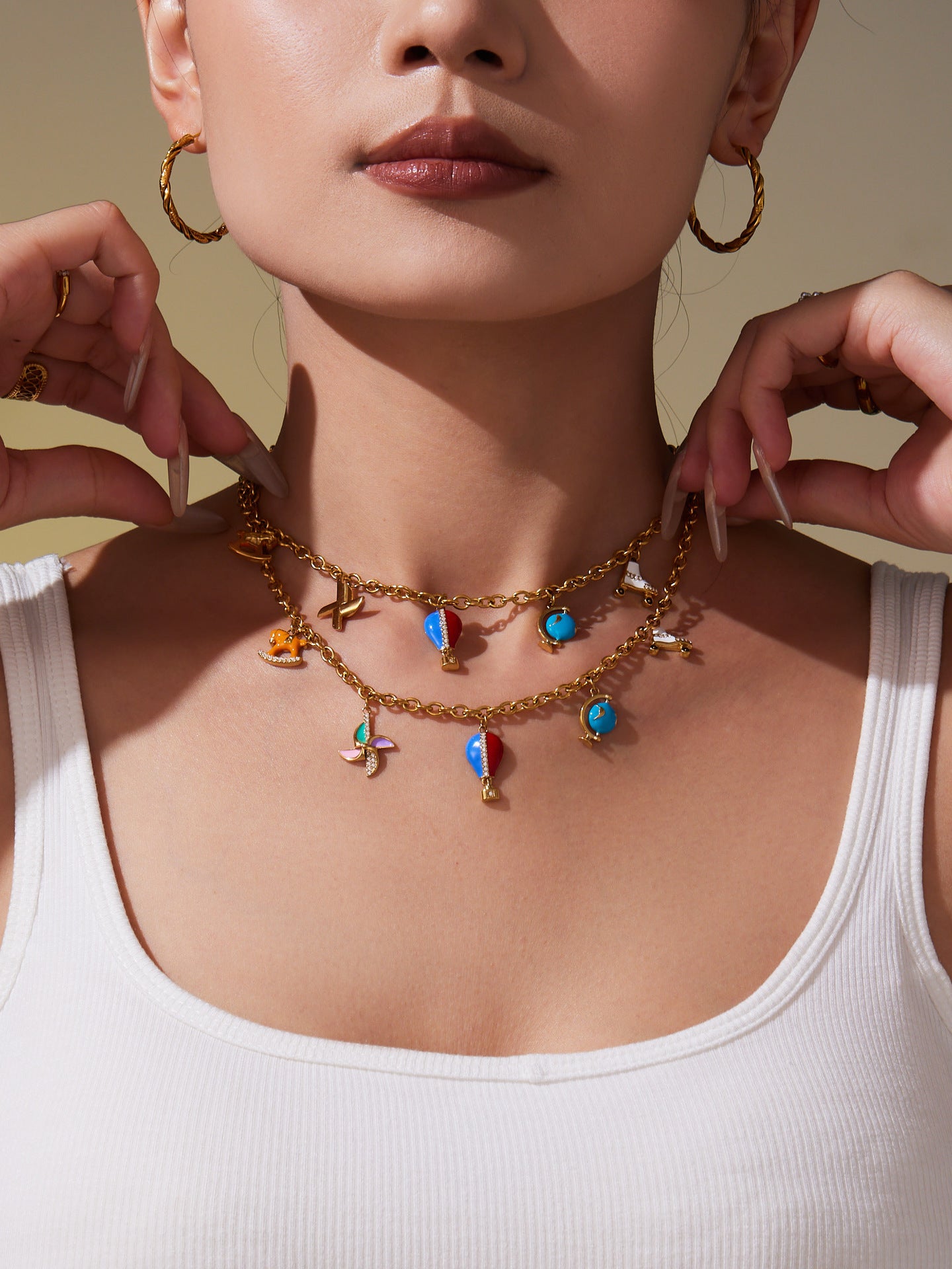 316L Stainless Steel Enamel Zircon Versatile Charm Collection - Image 3