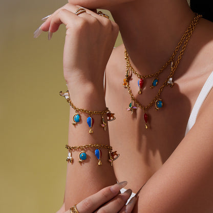 316L Stainless Steel Enamel Zircon Versatile Charm Collection - Image 9