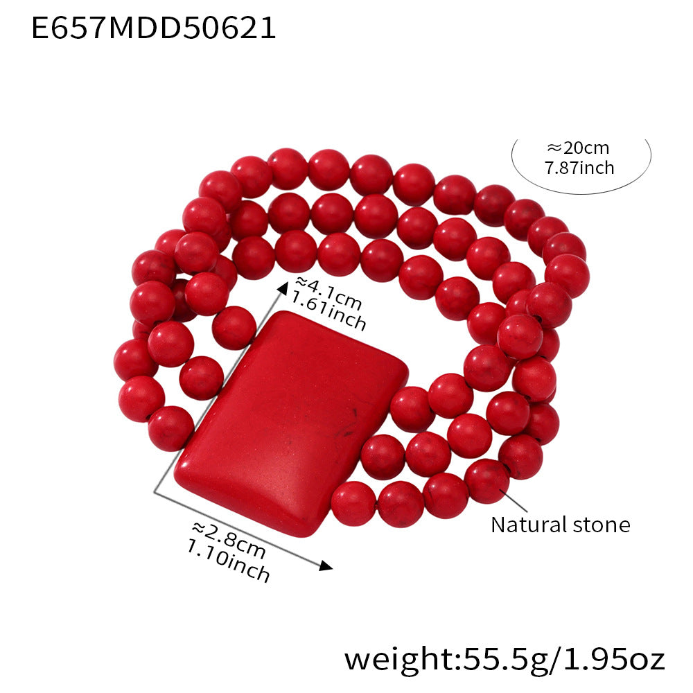 316L Stainless Steel Exquisitely Carved Natural Stone Maitreya Buddha Beaded Bracelet - Image 10