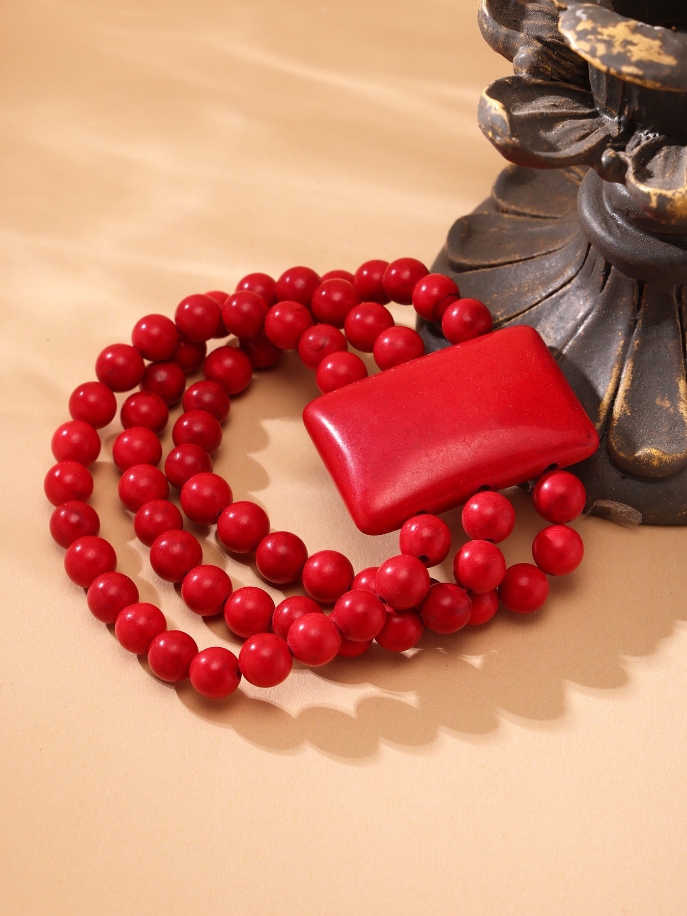 316L Stainless Steel Exquisitely Carved Natural Stone Maitreya Buddha Beaded Bracelet - Image 2