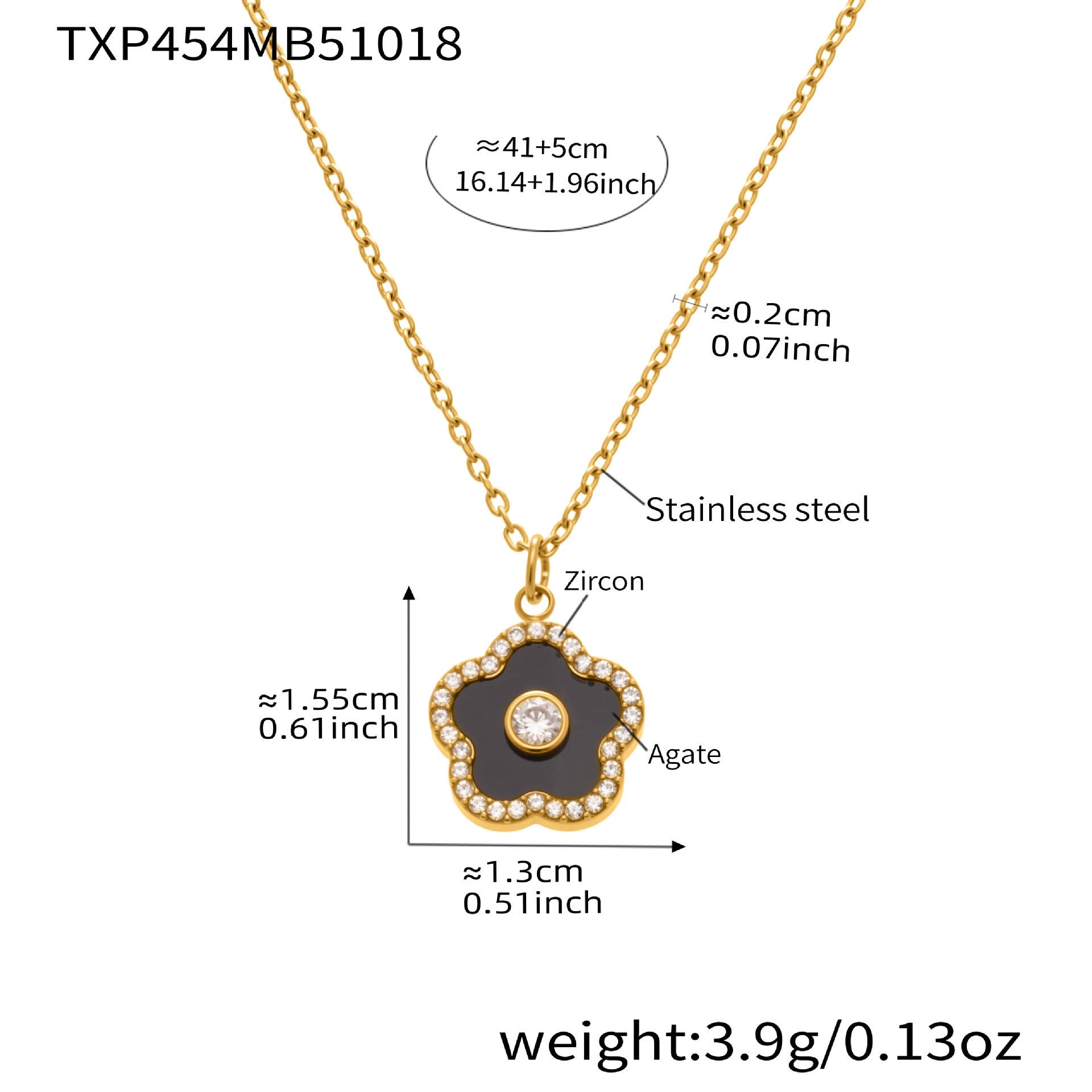 316L Stainless Steel Faceted Gemstone & Pavé Clover Jewelry - Image 2