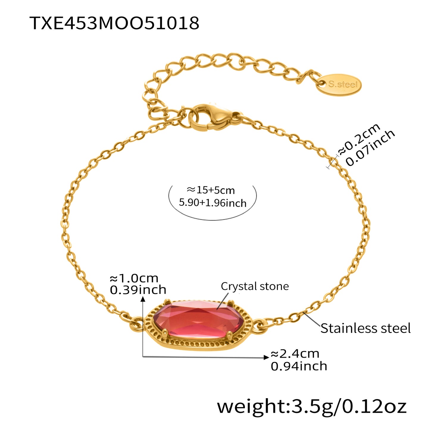 316L Stainless Steel Faceted Gemstone & Pavé Clover Jewelry - Image 3