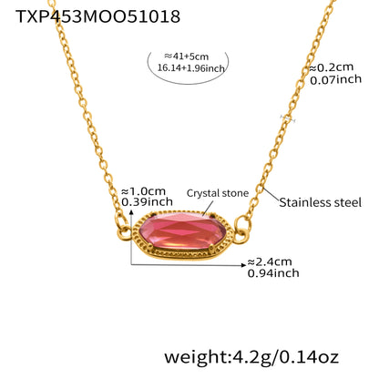 316L Stainless Steel Faceted Gemstone & Pavé Clover Jewelry - Image 4