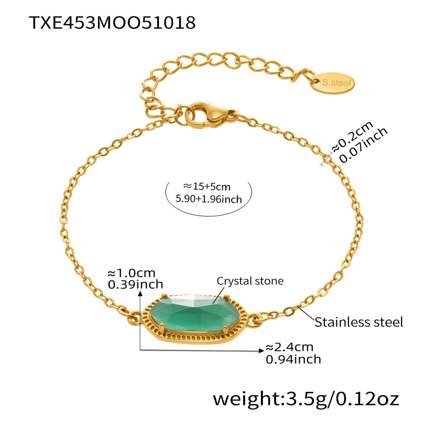 316L Stainless Steel Faceted Gemstone & Pavé Clover Jewelry - Image 5