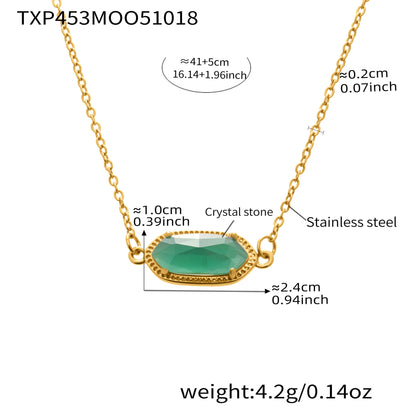 316L Stainless Steel Faceted Gemstone & Pavé Clover Jewelry - Image 6