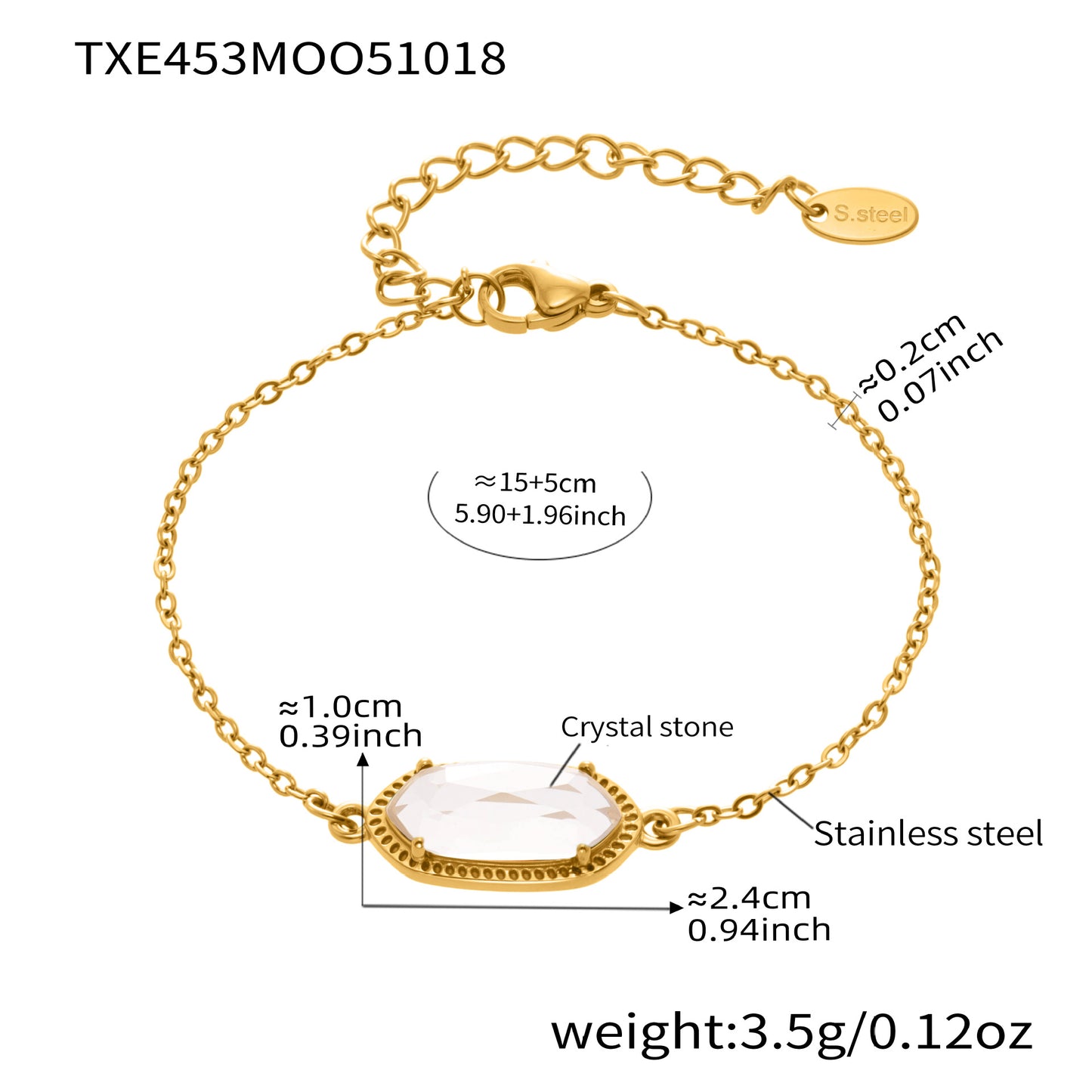 316L Stainless Steel Faceted Gemstone & Pavé Clover Jewelry - Image 7