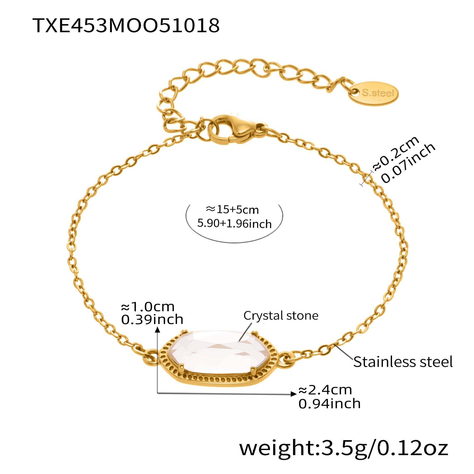 316L Stainless Steel Faceted Gemstone & Pavé Clover Jewelry - Image 7