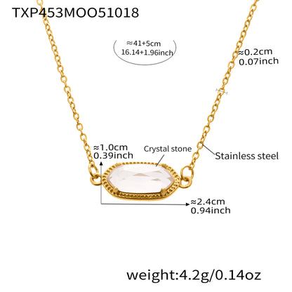 316L Stainless Steel Faceted Gemstone & Pavé Clover Jewelry - Image 8