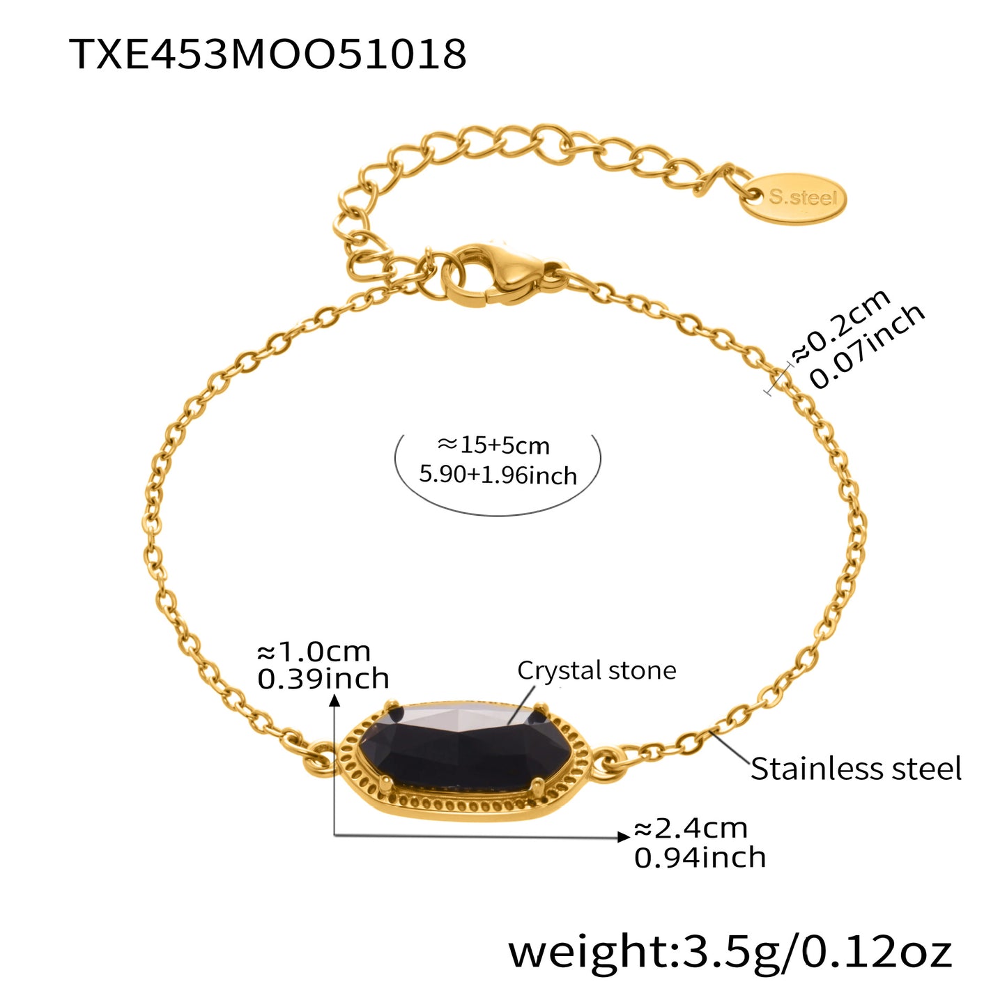 316L Stainless Steel Faceted Gemstone & Pavé Clover Jewelry - Image 9