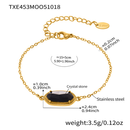 316L Stainless Steel Faceted Gemstone & Pavé Clover Jewelry - Image 9