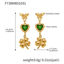 316L Stainless Steel Faceted Heart Zircon Earrings - Image 11