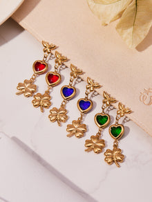 316L Stainless Steel Faceted Heart Zircon Earrings - Image 7