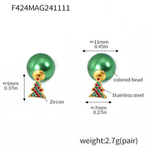 316L Stainless Steel Festive Zircon & Enamel Christmas Earring Collection - Image 16