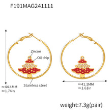 316L Stainless Steel Festive Zircon & Enamel Christmas Earring Collection - Image 4