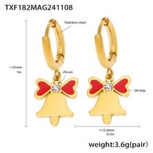 316L Stainless Steel Festive Zircon & Enamel Christmas Earring Collection - Image 6